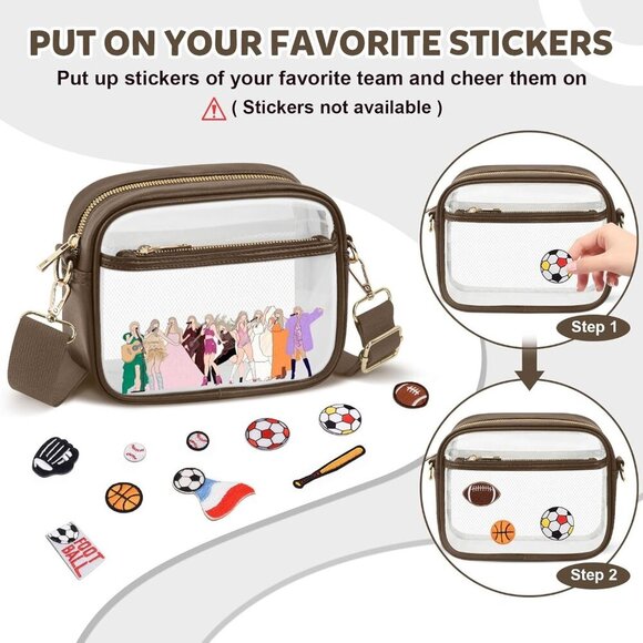 Clear Crossbody Bag, Stadium Approved Clear Purse Bag for Concerts Sports Events - Picture 2 of 9